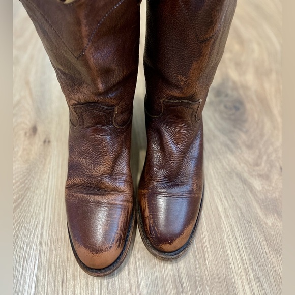 DAN POST  leather Riding Cowboy Festival Rodeo Western Boots Style 4182 Sz 6 M - Picture 4 of 6